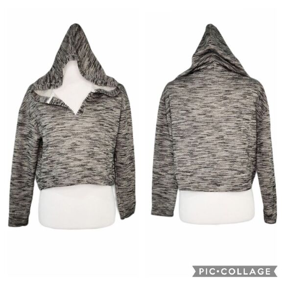 Anthropologie Saturday Sunday Cropped Tweed Hoodie - Picture 2 of 16